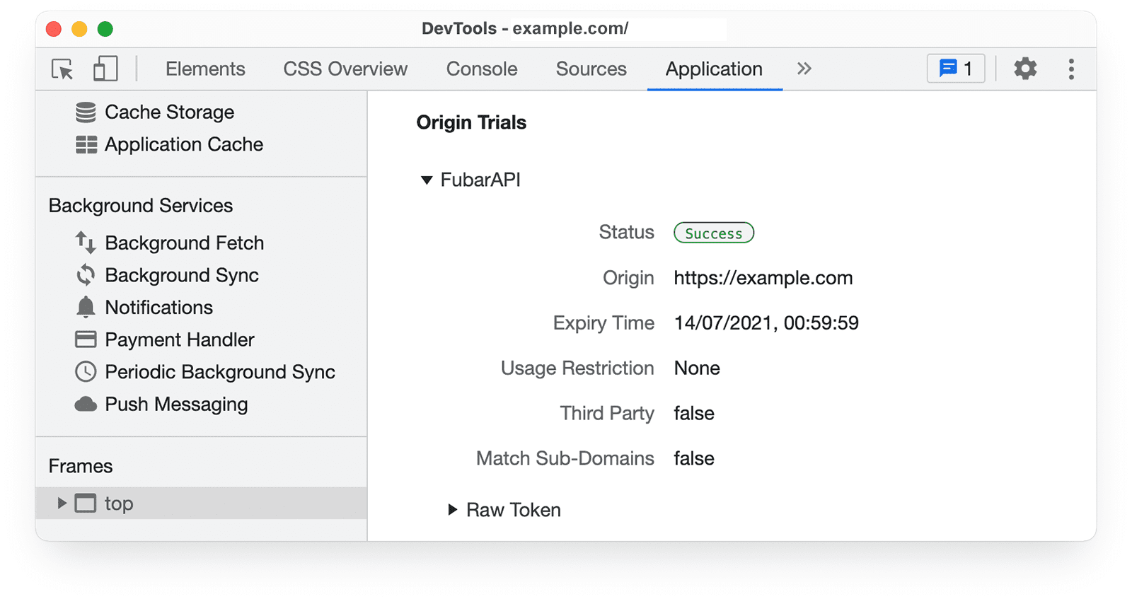 Chrome DevToolsで確認するOrigin Trialの状態